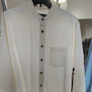Tropi Cool Brand | White Color | Collarless Shirt | Button Up Shirt | Size XL